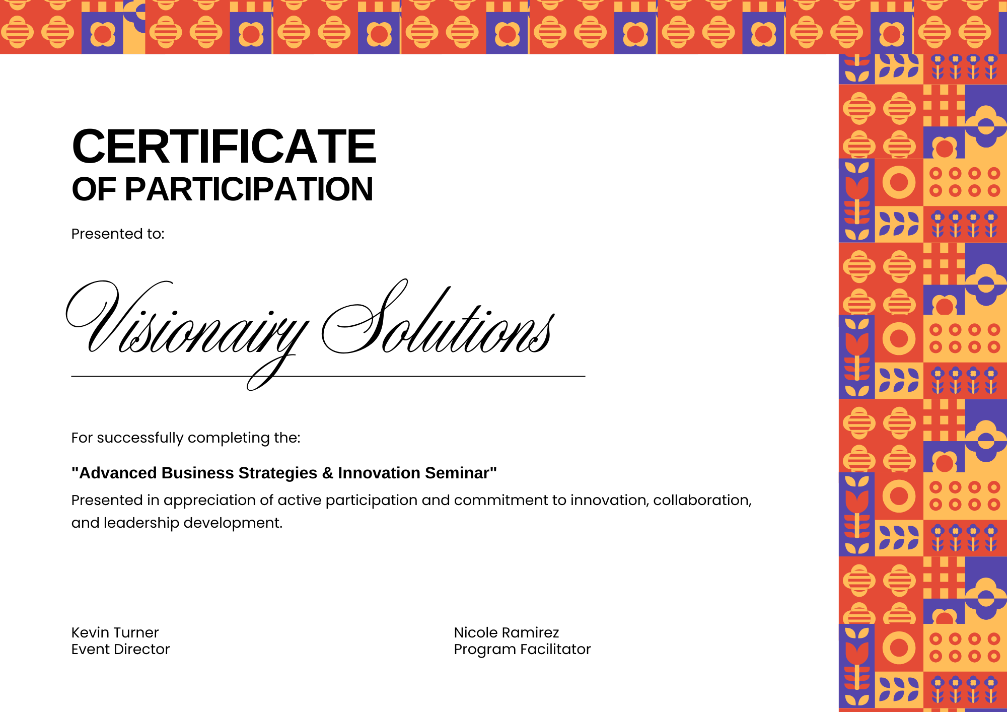 VisionAIry Solutions Certificate