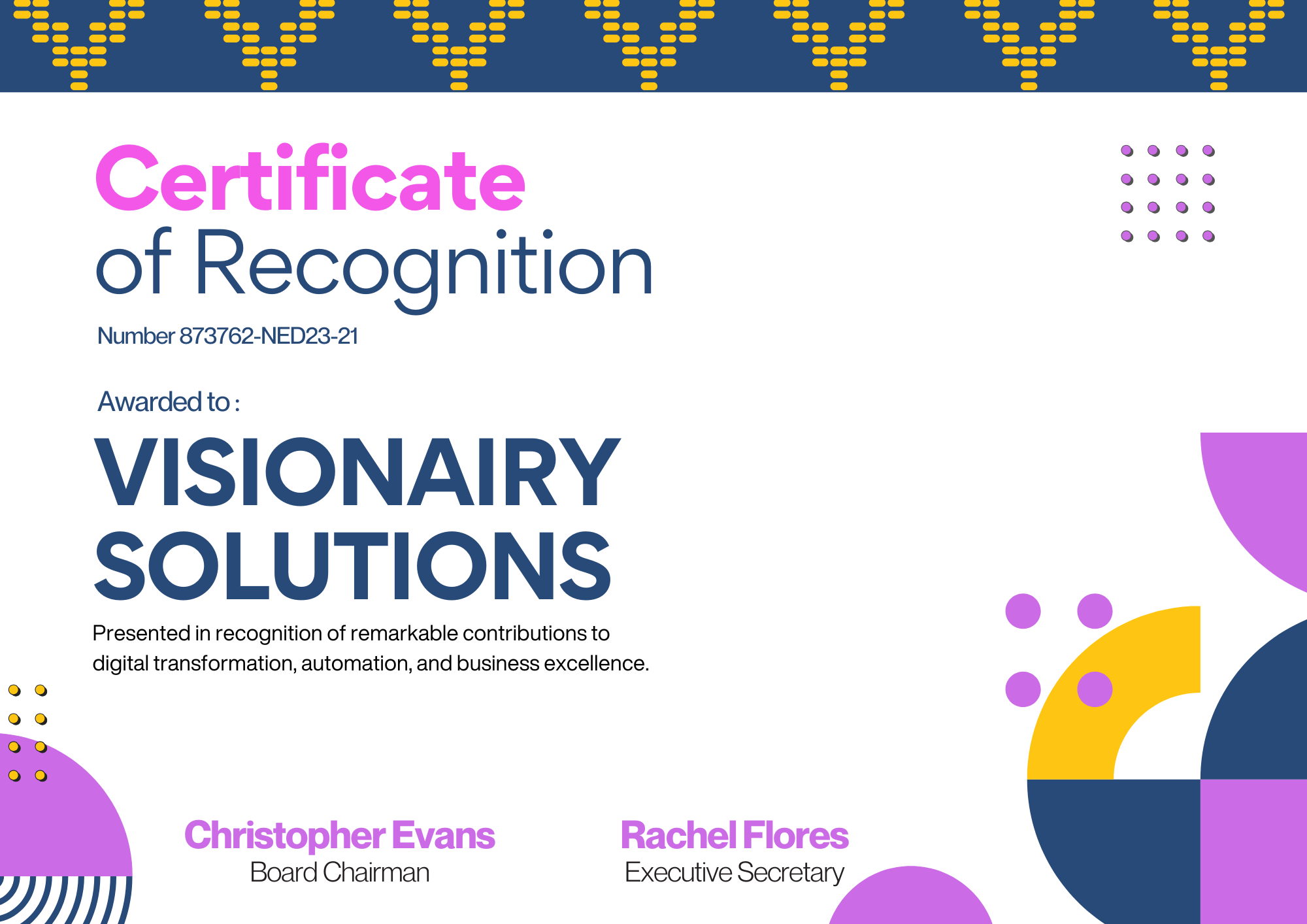 VisionAIry Solutions Certificate