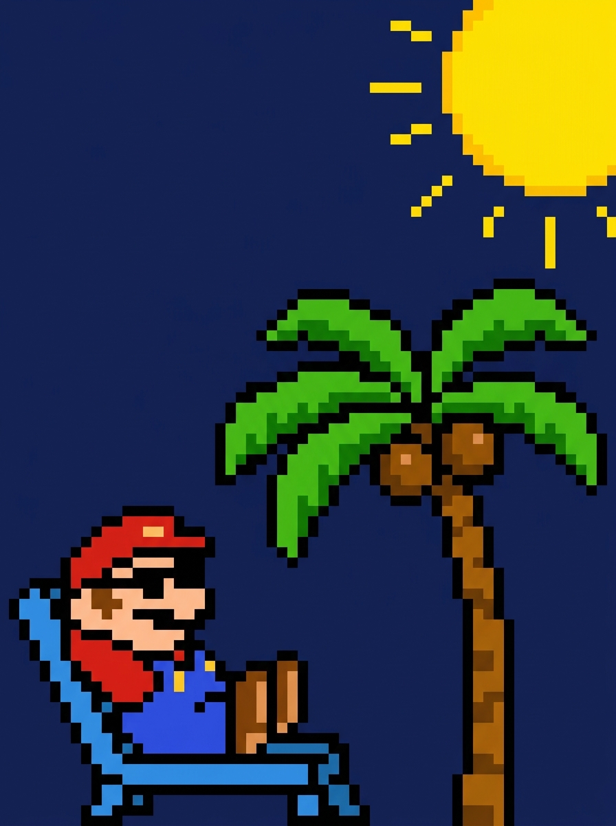 Mario relaxing in a beach chair after automating his business